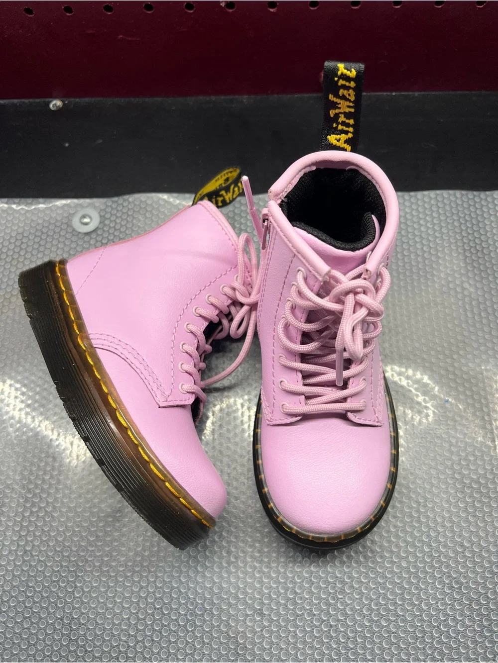 Dr. Martens Kids Light Pink Lace-Up Ankle Boots
